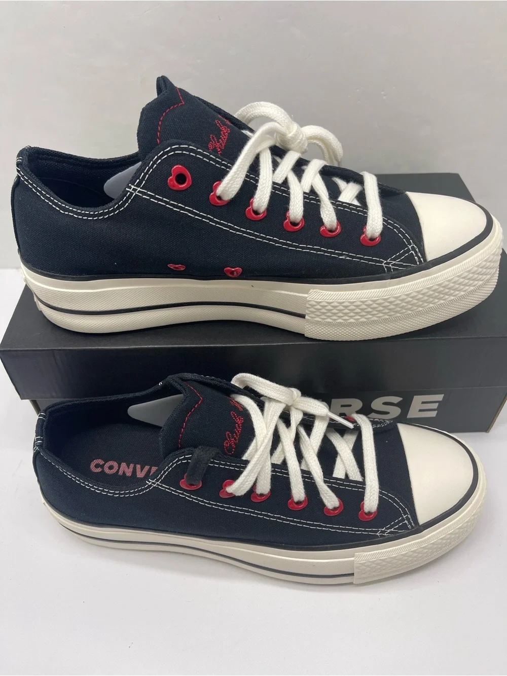 Converse CTAS Lift Ox Platform Sneakers Black Egret Days Ahead A19059C NWT